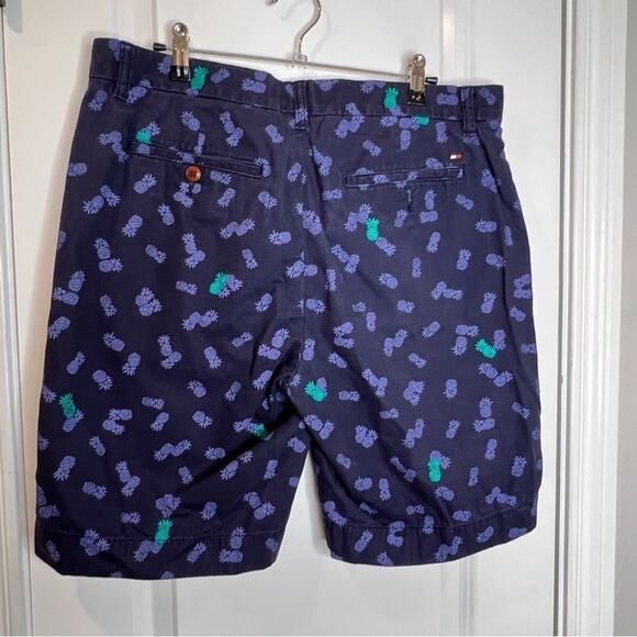 Mens Tommy Hilfiger Navy Pineapple Embroidered Scatter Print 9" Size 33 - Picture 4 of 7